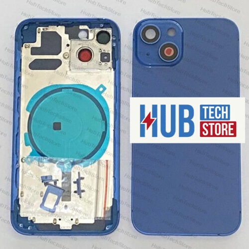 SCOCCA POSTERIORE BACK COVER + FRAME COMPLETA PER IPHONE 13 - BLUE APPLE