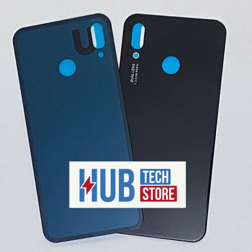 SCOCCA POSTERIORE PER HUAWEI P20 LITE BACK COVER VETRO COPRI BATTERIA - NERO
