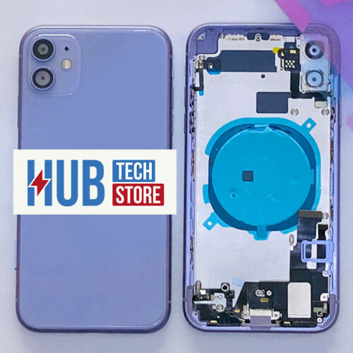 COVER SCOCCA POSTERIORE COPRI BATTERIA per APPLE IPHONE 11 COMPLETA + FRAME + FLAT - VIOLA LILLA