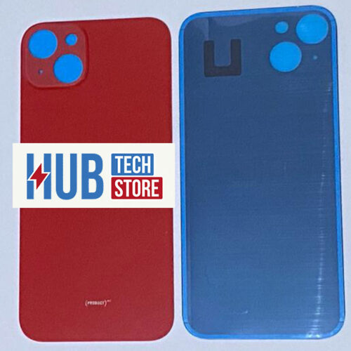 BACK COVER BIG HOLE VETRO per APPLE IPHONE 14 COPRI BATTERIA - ROSSO - RED