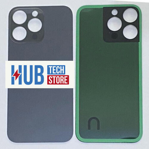 BACK COVER BIG HOLE VETRO per APPLE IPHONE 14 PRO COPRI BATTERIA - NERO-SPACE BLACK